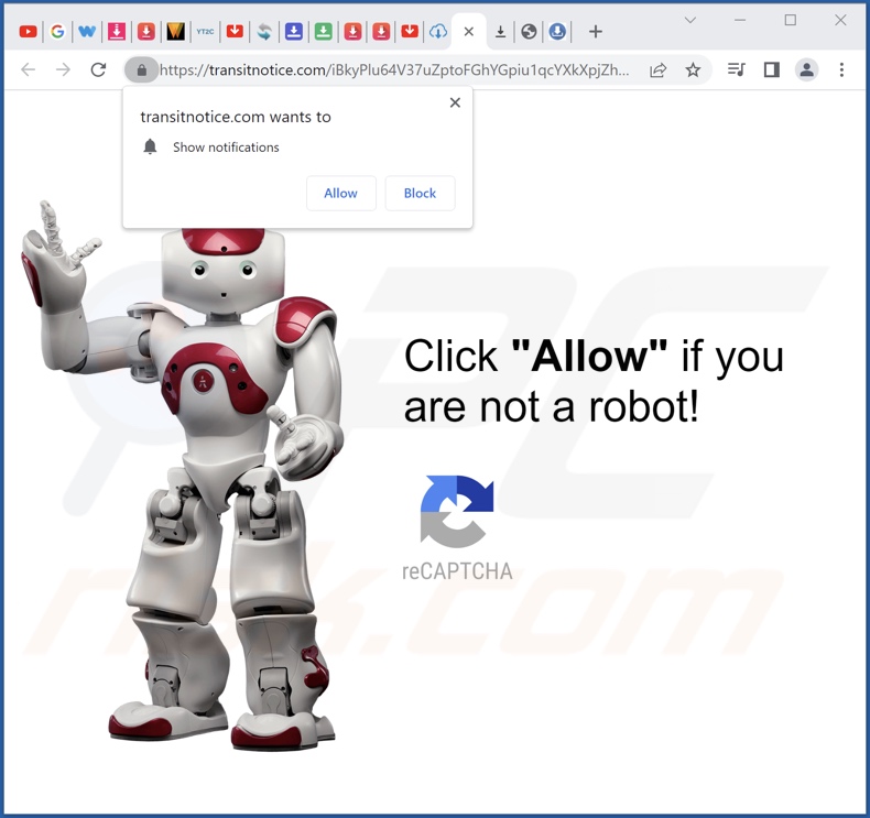 transitnotice[.]com pop-up redirects