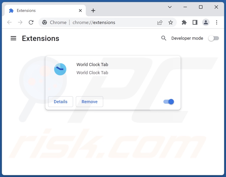 Removing worldclocktab.com related Google Chrome extensions