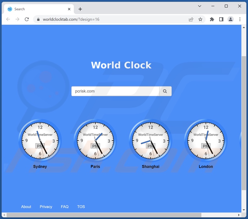 worldclocktab.com browser hijacker