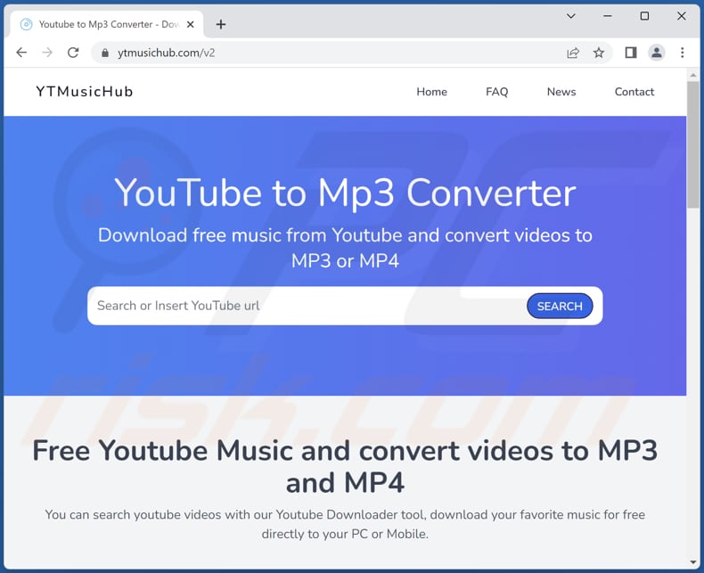 ytmusichub[.]com ads