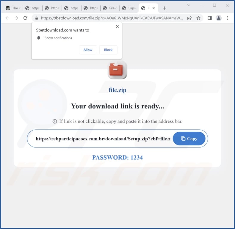 9betdownload[.]com pop-up redirects