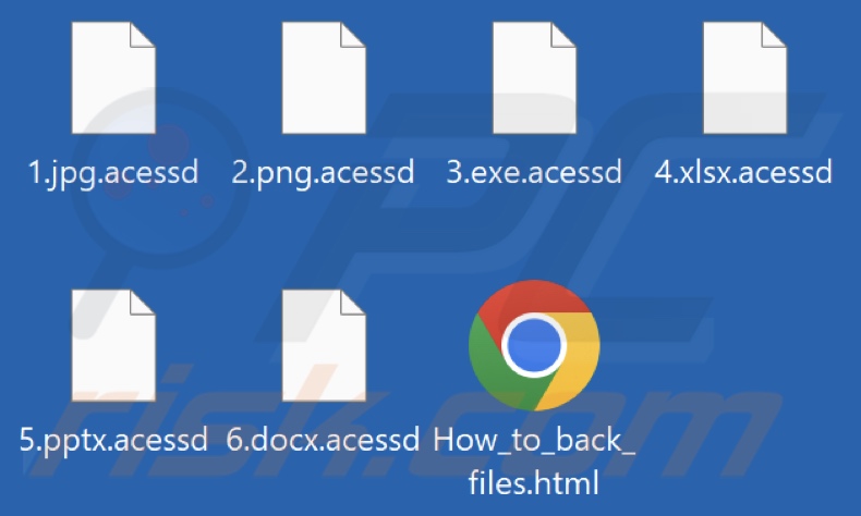 Files encrypted by Acessd ransomware (.acessd extension)