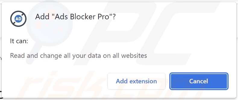 Ads Blocker Pro adware asking for permissions