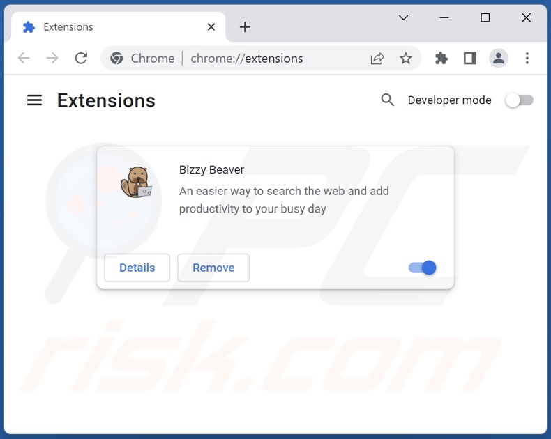 Removing search.bizzy-beaver.com related Google Chrome extensions