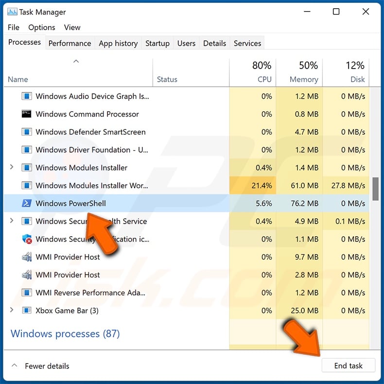 Bottle browser hijacker end process on Task Manager