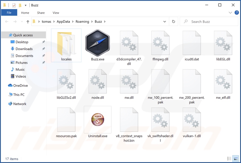 Buzz adware installation folder