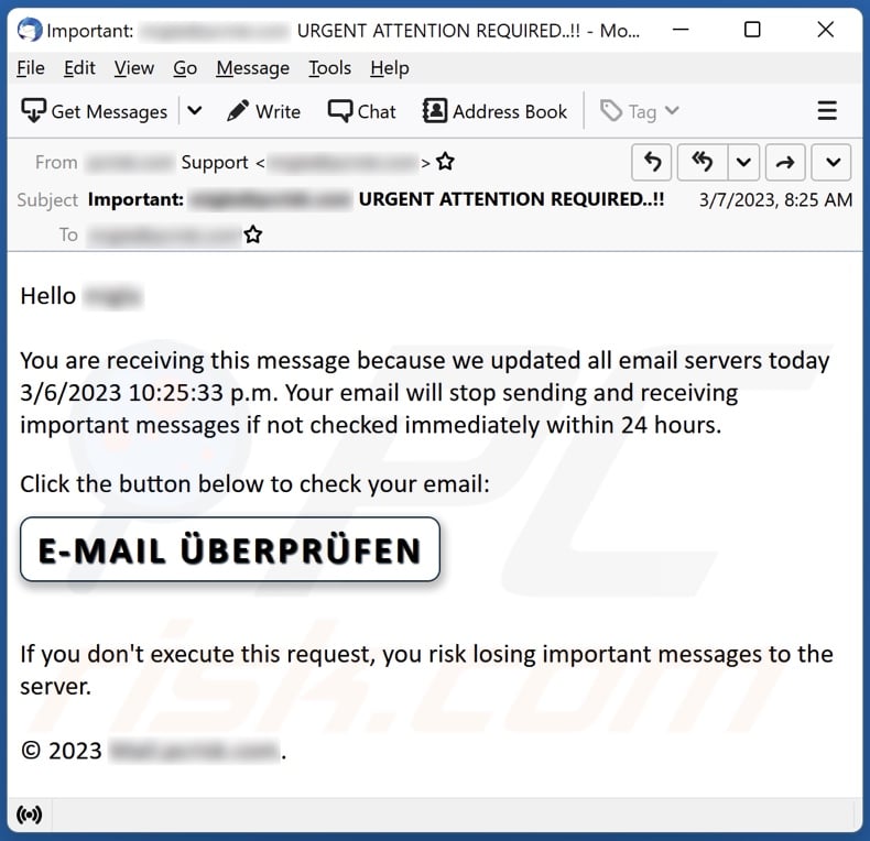 Check Your Email spam campaign