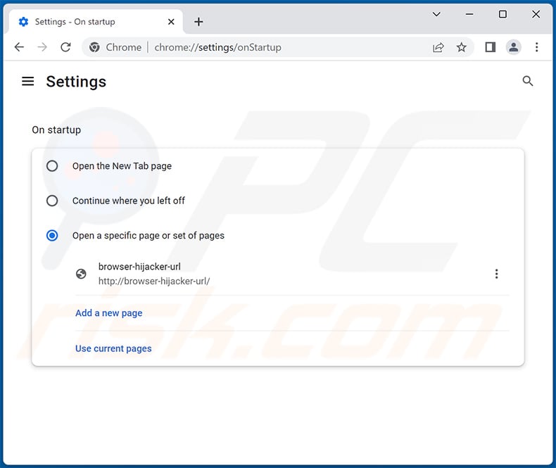 Removing browser hijacker from Google Chrome homepage