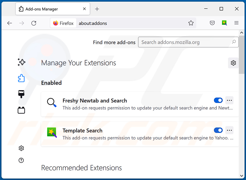 Removing browser hijacker related Mozilla Firefox extensions