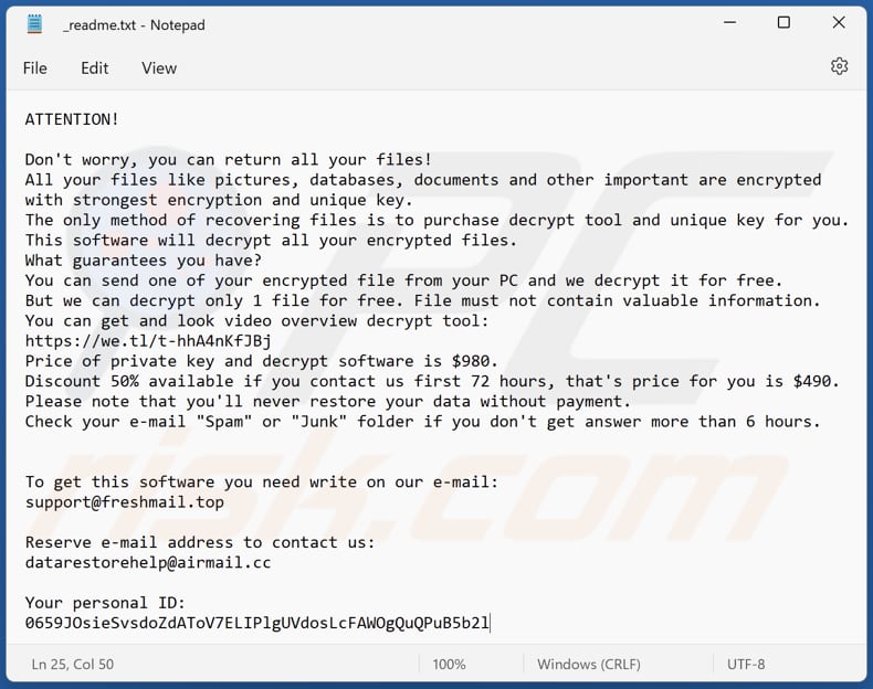 Coaq ransomware text file (_readme.txt)