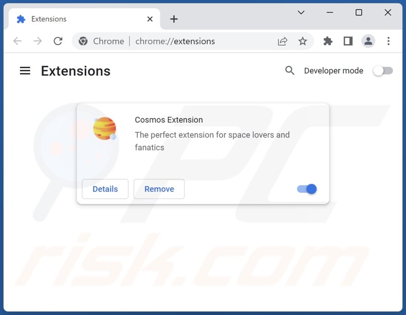 Removing cosmosextension.com related Google Chrome extensions