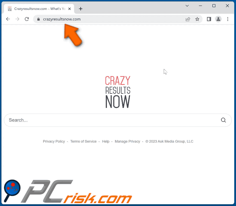 crazyresultsnow.com redirect appearance (GIF)