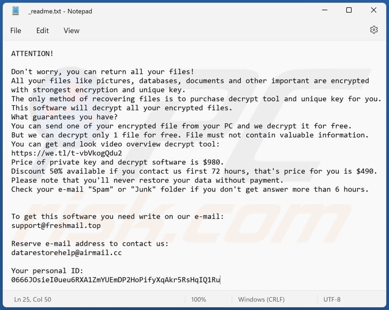 Dazx ransomware text file (_readme.txt)