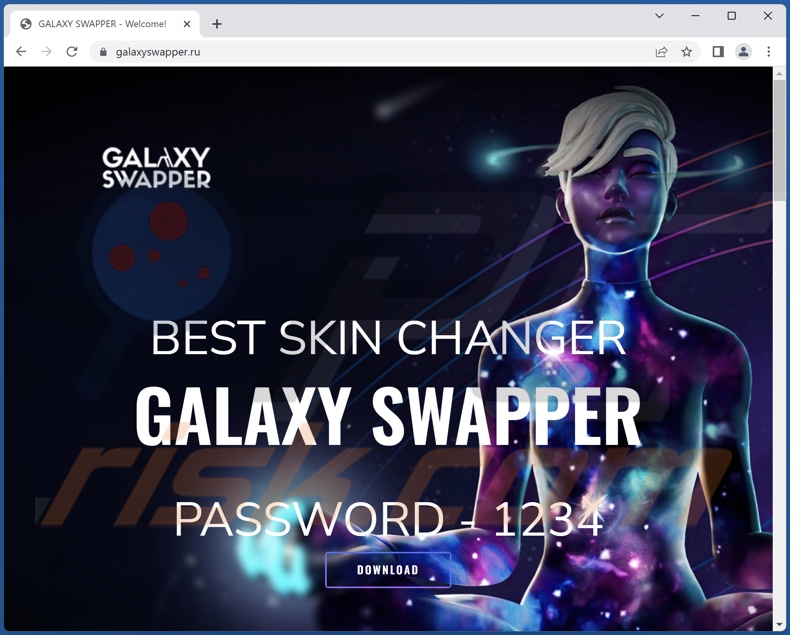 DotRunpeX malware spreading fake Galaxy Swapper download website