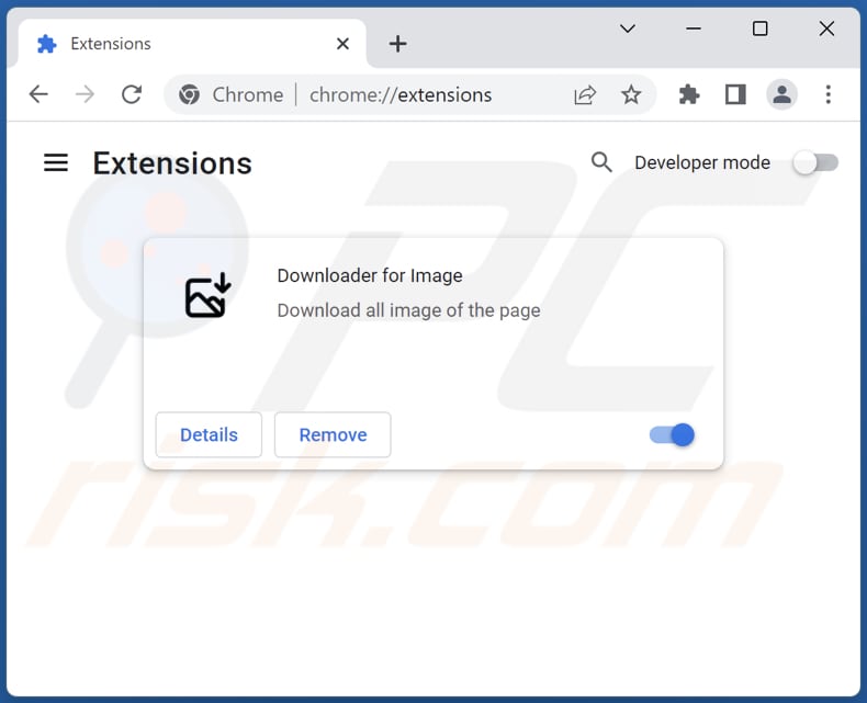 Removing Downloader for Image adware from Google Chrome step 2