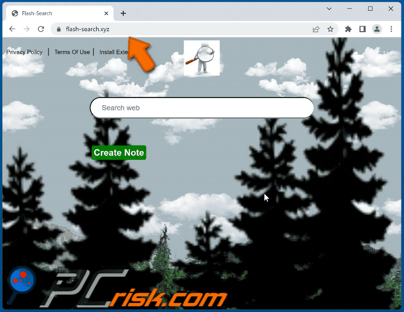 Flash-Search browser hijacker flash-search.xyz shows Bing results