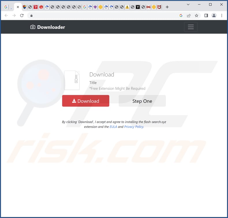 Website used to promote Flash-Search browser hijacker
