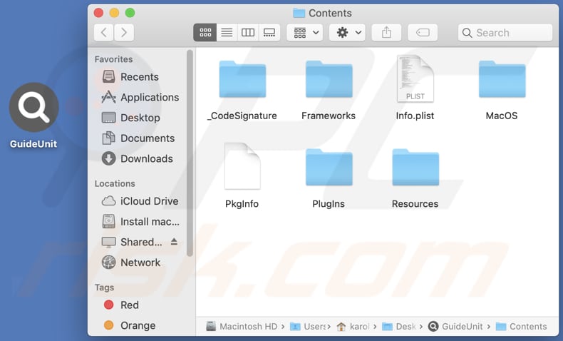 GuideUnit adware installation folder