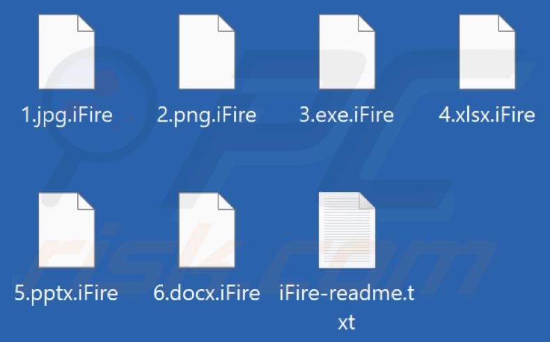 Files encrypted by IceFire ransomware (.iFire extension)