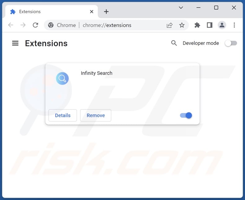 Removing search.infinity-searches.com related Google Chrome extensions