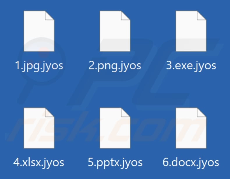 Files encrypted by Jyos ransomware (.jyos extension)