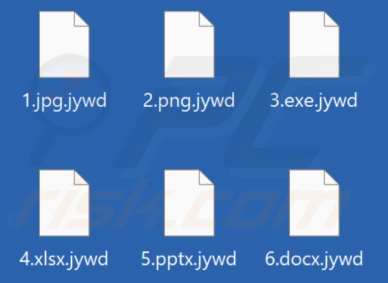 Files encrypted by Jywd ransomware (.jywd extension)