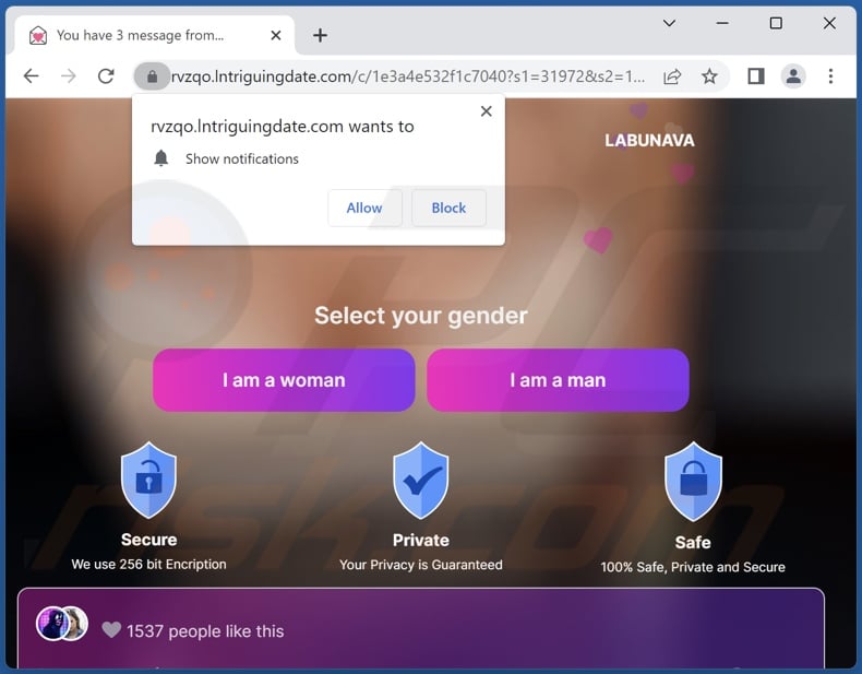 lntriguingdate[.]com pop-up redirects