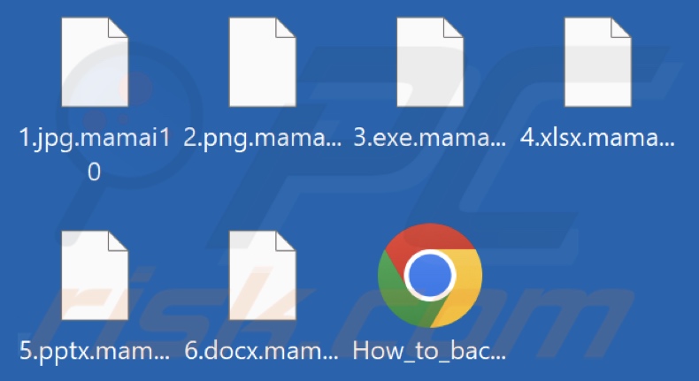 Files encrypted by Mamai ransomware (.mamai10 extension)