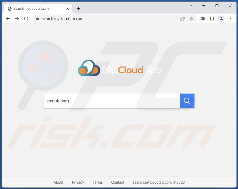 Another appearance of search.mycloudtab.com
