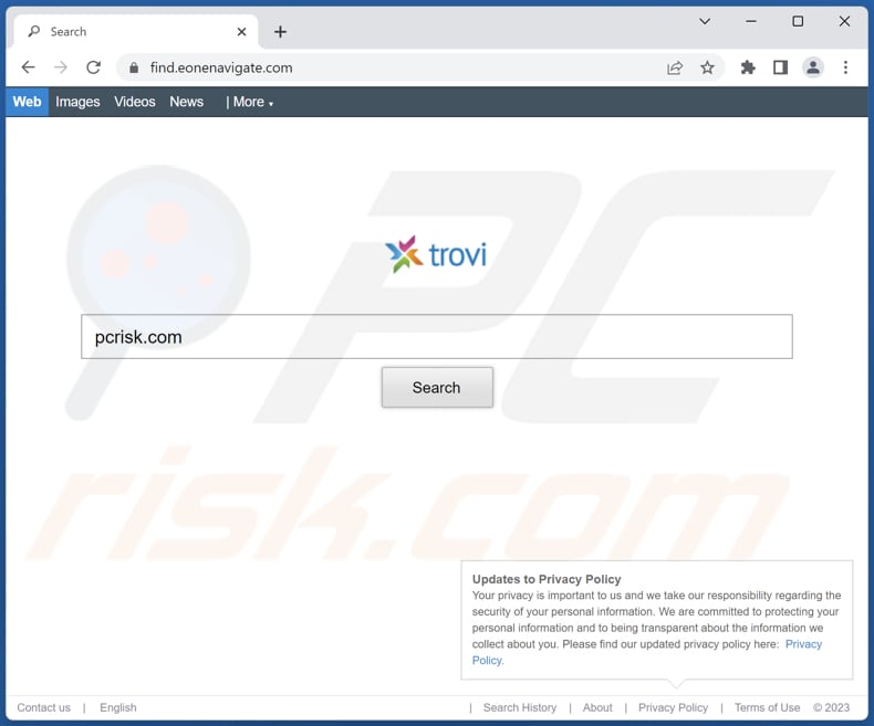 Never Forget Tab browser hijacker find.eonenavigate.com appearance