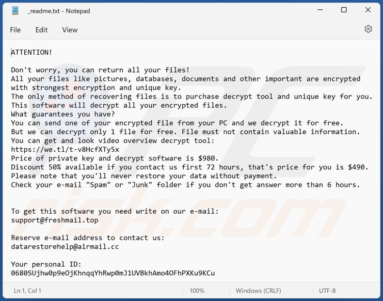 Nitz ransomware text file (_readme.txt)