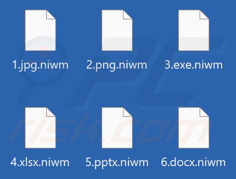 Files encrypted by Niwm ransomware (.niwm extension)