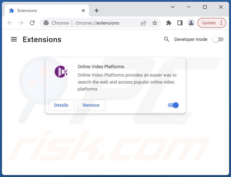 Removing search.online-video-platforms.com related Google Chrome extensions