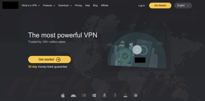 OpcJacker malware fake VPN download website spreading OpcJacker (source: trendmicro.com)