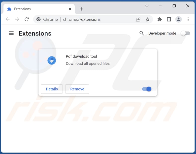 Removing Pdf download tool from Google Chrome step 2