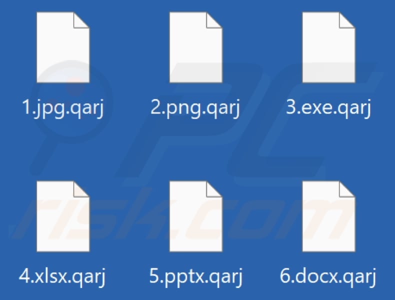 Files encrypted by Qarj ransomware (.qarj extension)