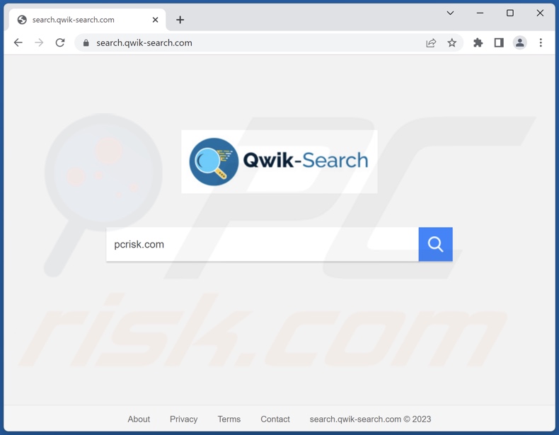 Another appearance of the fake search engine (search.qwik-search.com) promoted by Qwik Search browser hijacker