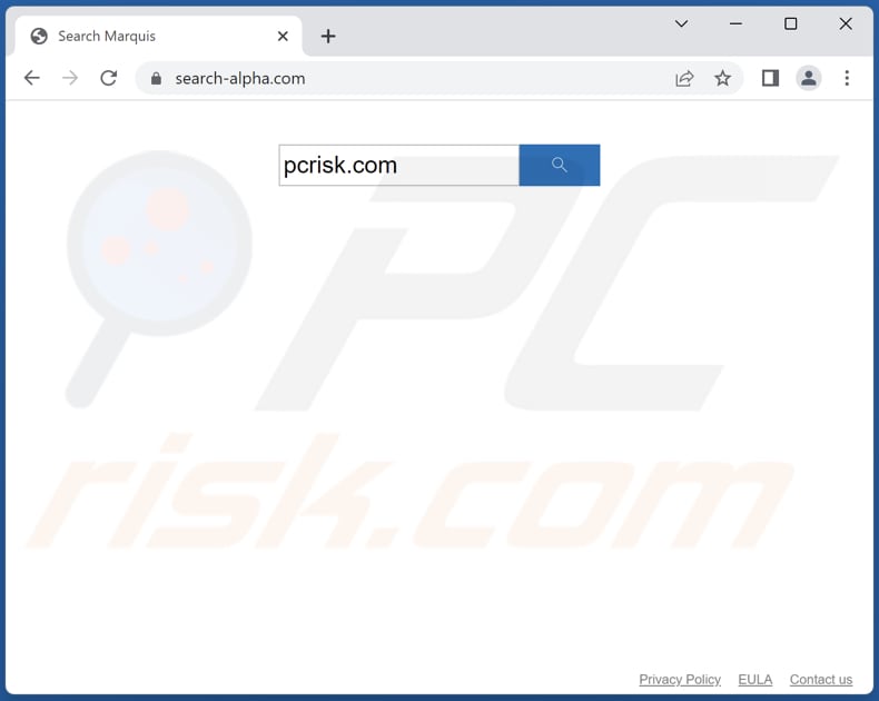 search-alpha.com browser hijacker on a Mac computer