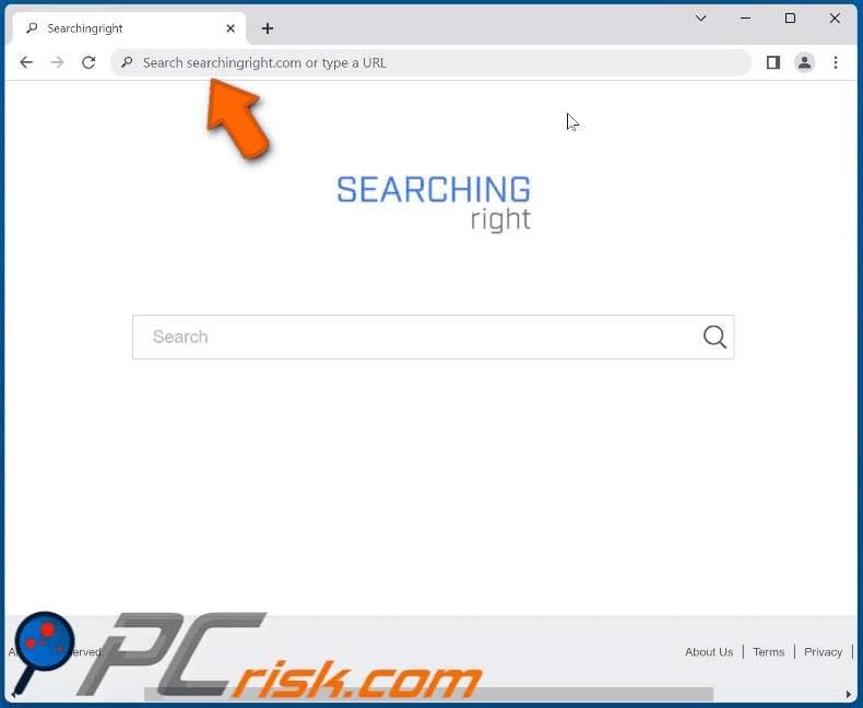 searchingright.com redirect appearance (GIF)