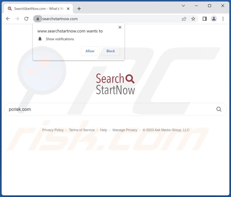 searchstartnow.com browser hijacker