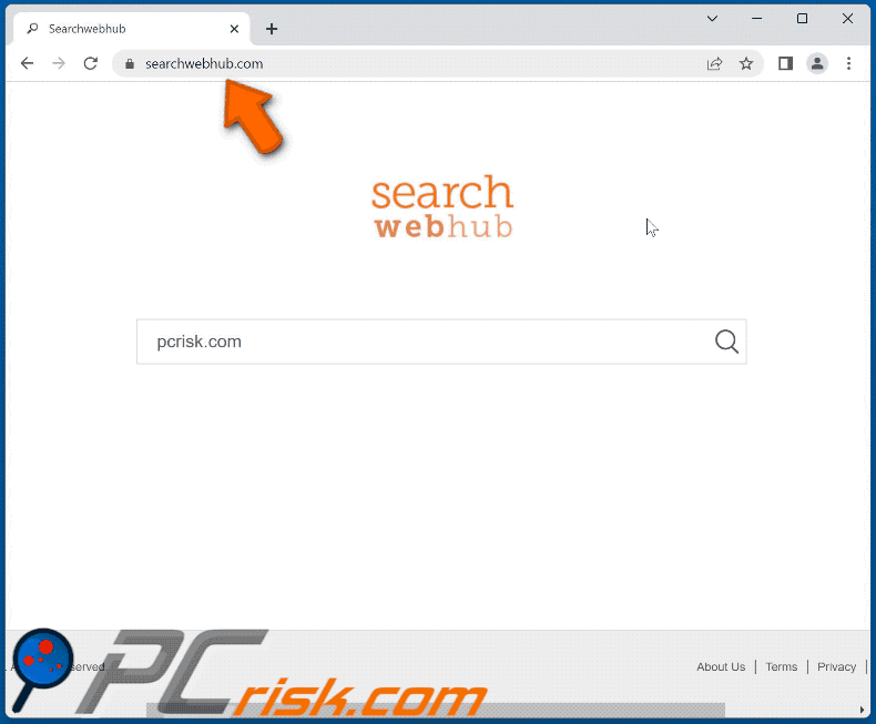 searchwebhub.com shows results
