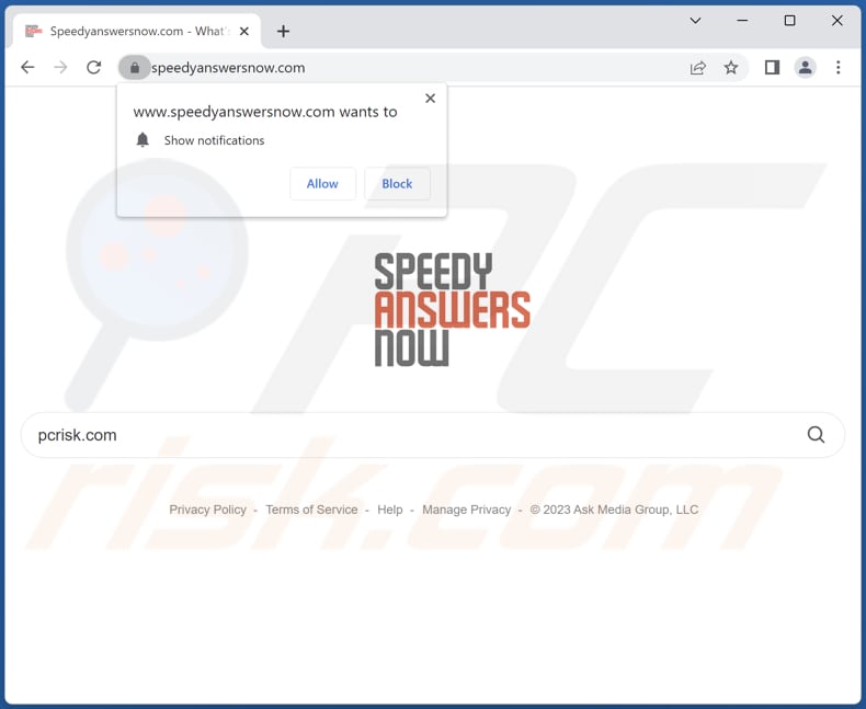 speedyanswersnow.com browser hijacker