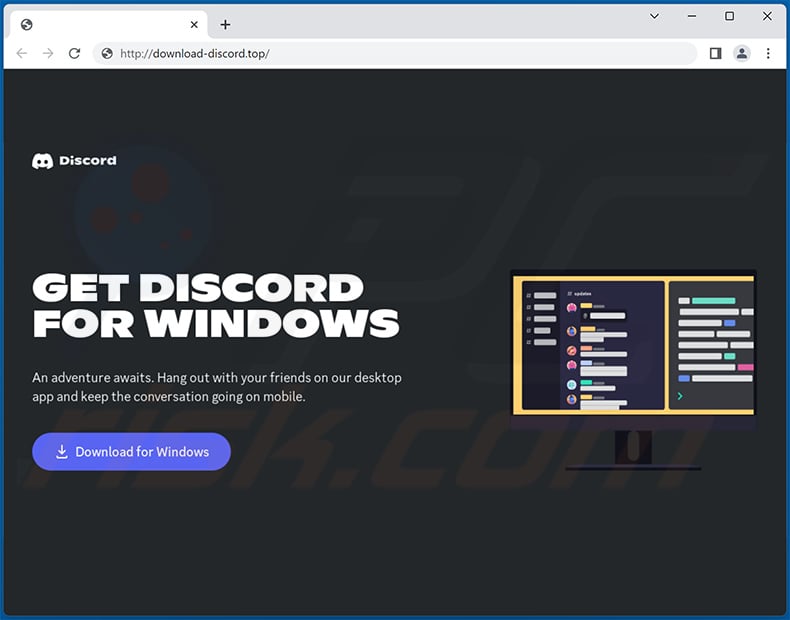 Fake Discord download website (download-discord[.]top) used to spread Stealc stealer