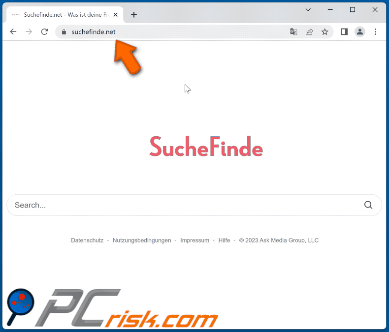 suchefinde.net redirect appearance (GIF)