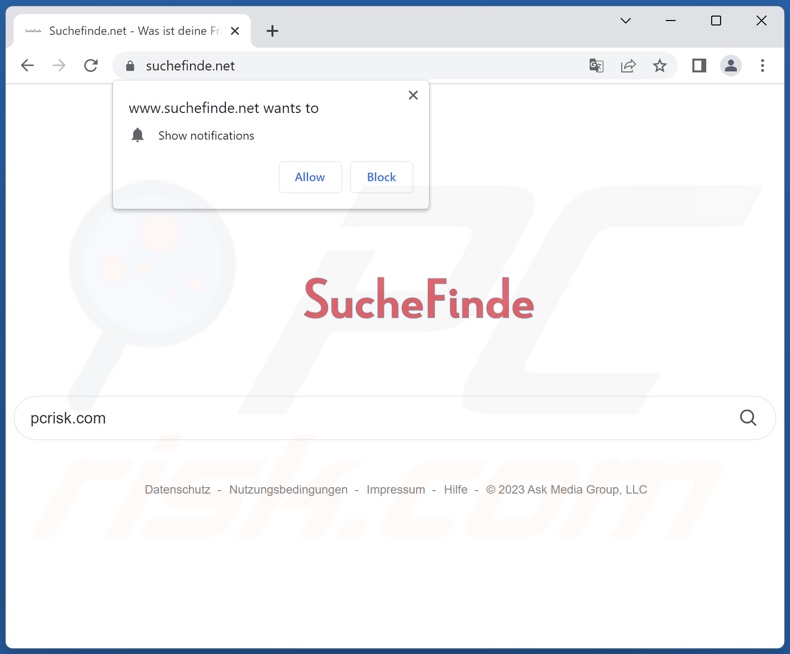 suchefinde.net browser hijacker