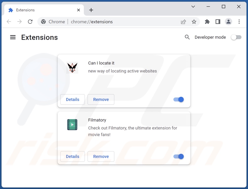 Removing thesearchonline.com related Google Chrome extensions