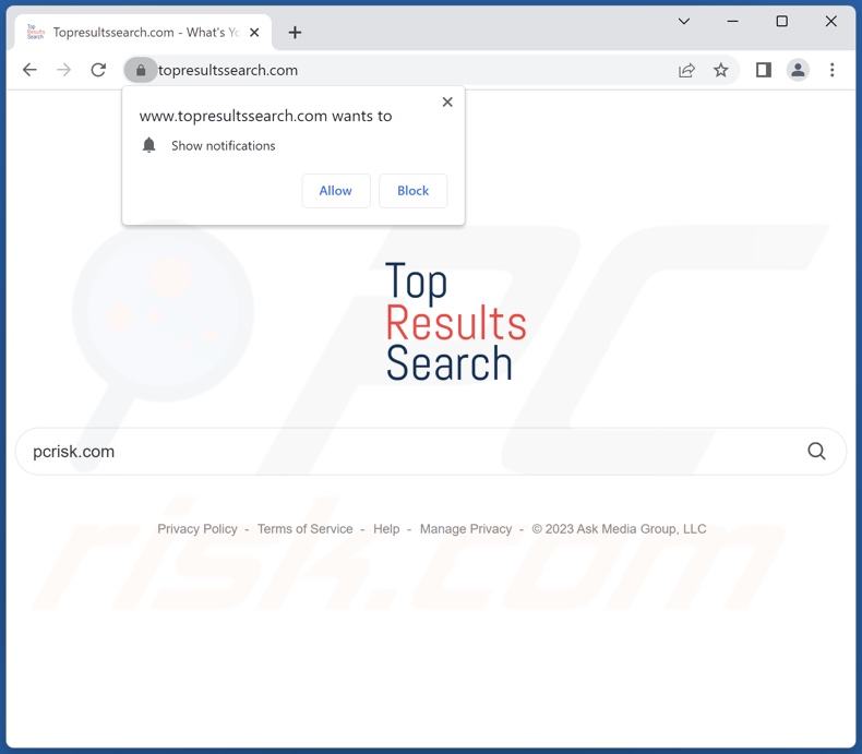 topresultssearch.com browser hijacker
