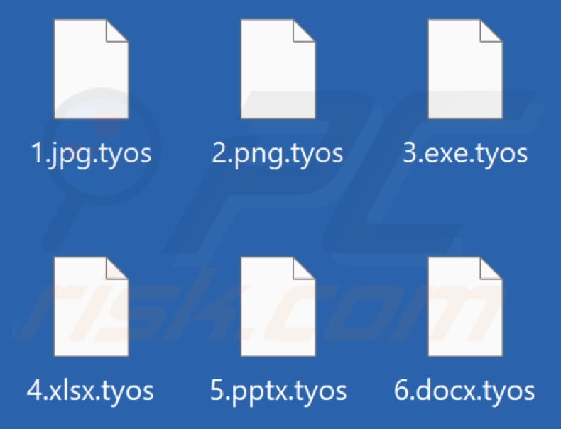 Files encrypted by Tyos ransomware (.tyos extension)