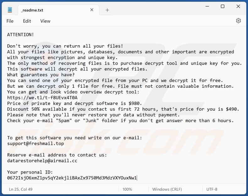 Typo ransomware text file (_readme.txt)