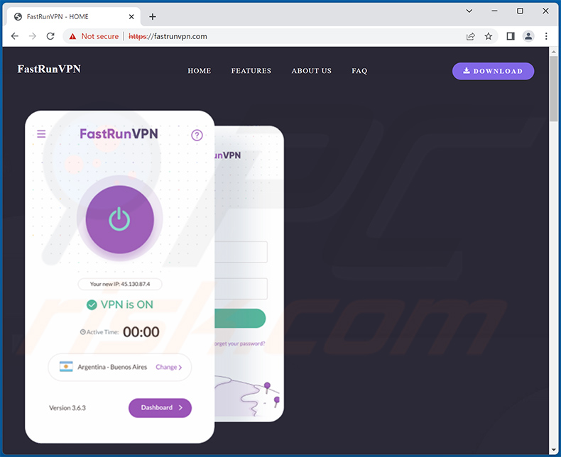 Fake FastRunVPN download website spreading VenomRAT